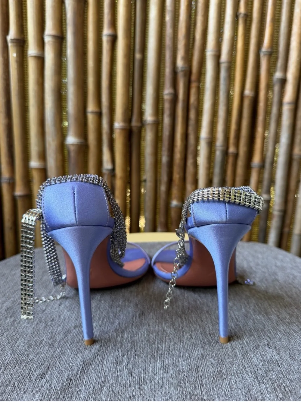 AMINA MUADDI Giorgia Crystal-Embellished Satin Sandals